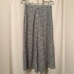 Sissy-Boy Herringbone A-Line Midi Skirt Navy/Cream Size XS